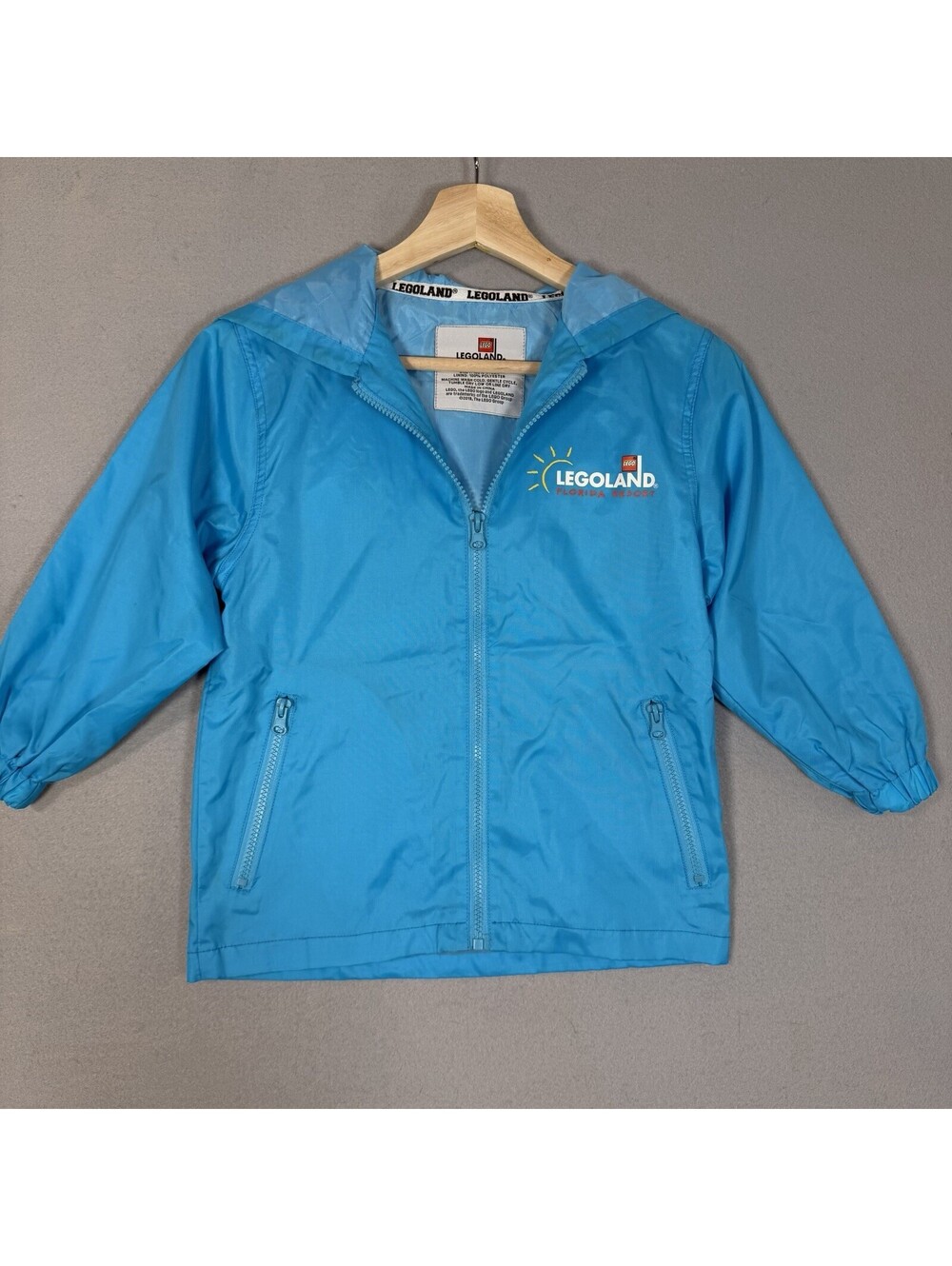 Legoland Youth Small Blue Windbreaker Jacket Hooded Zip Up